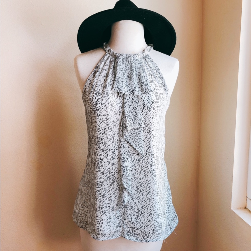 Madison Michelle Abstract Ruffle Tank Blouse